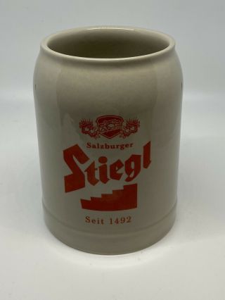 Salzburger Stiegl Bier 0.  5l Stoneware Beer Mug Stein Germany
