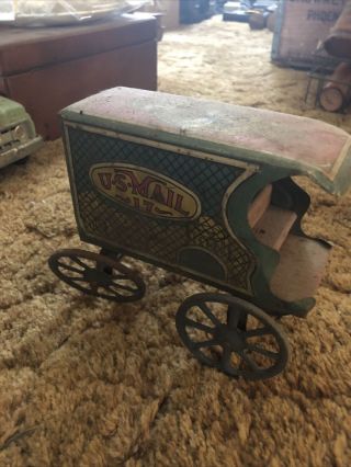 US Mail Tin Wagon Toy No Horses 3