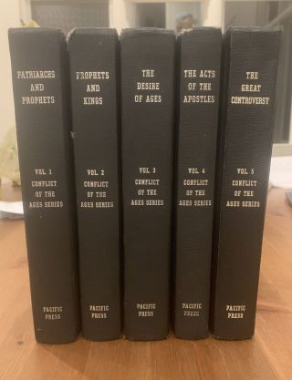 Conflict Of The Ages Series V.  1 - 5 Hc 1950’s Ellen G.  White Pppa Vintage