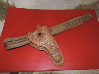 Vintage Toy Diecast Cowboy Western Cap Gun Holster & Belt