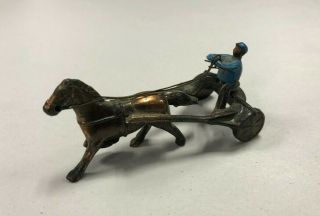 Vintage Harness Horse And Jockey Metal 3 " Figure (made In Japan)