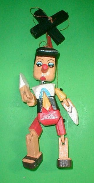 Pinocchio Marionette Puppet Hand Carved Wood Small 8 " Disney Pinochio Small