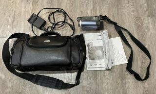 Vtg Panasonic Pv - Gs19 24x Mini Dv Camcorder With Bag,  Battery And Charger