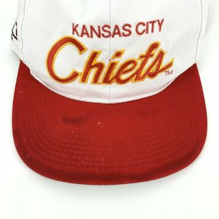 Vintage 90s Sports Specialties KANSAS CITY CHIEFS Script Snapback NFL Hat Pro 3
