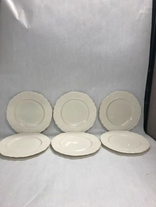 6 Pc.  Washington Wakefield Lenox Dish Vintage Mid Century Dinner Plate Weave