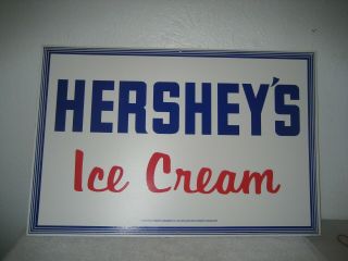 Vintage Hershey’s Ice Cream Sign 24  X 16  Plastic Hershey Chocolate 1970s