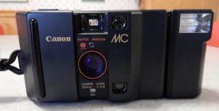 Vintage Canon Mc Compact 35mm Film Camera And Mc - S Flash
