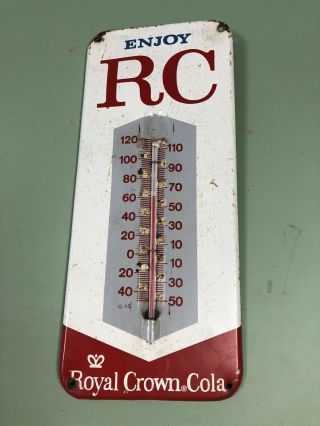 Vintage 1950s Rc Royal Crown Cola Thermometer Sign