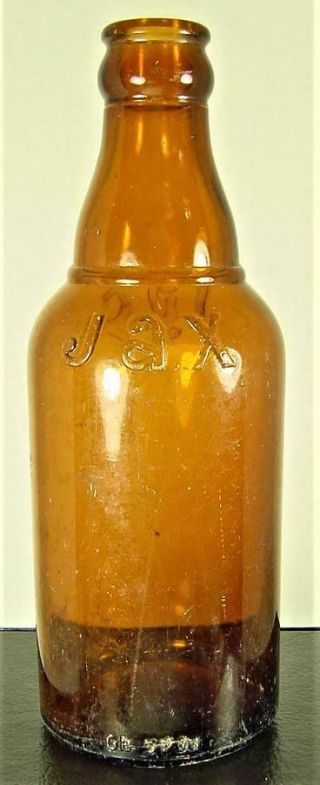 1930s Jax Beer Bottle Amber Short