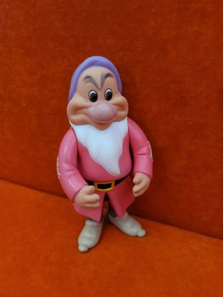 Vintage Disney Snow White Seven 7 Dwarfs 6 " Thailand Rubber Figure - Grumpy