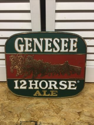 Genesee 12 Horse Ale Plastic Beer Sign