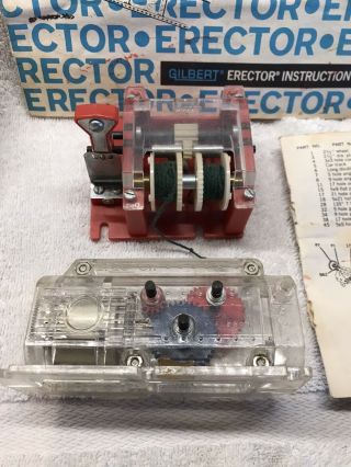1964 Vintage Toy Metal Gilbert Erector Set With Red Plastic Case Construction