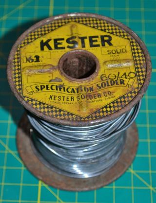 1 Vintage Kester 60/40 Solid Wire Solder.  062 3lb 11oz