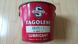 Vintage Skelly Oil Co Tagolene Lubricant 10 Pound Bucket - Very Good