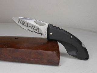 Buck Knife " Nra - Ila " Lock - Back /serrated Hard Plastic Handle