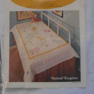 Progress Animal Kingdom Crib Quilt 1541 Kit 37 X 55 Vintage Made In Usa