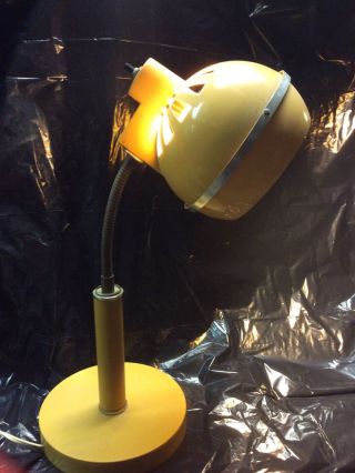 Vtg Mid Century Mod Space Age Atomic Sputnik Eyeball Gooseneck Desk Lamp Yellow