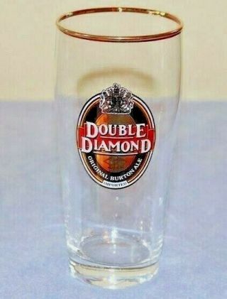 Double Diamond Burton Ale Beer Glass Gold Rim Made In Germany