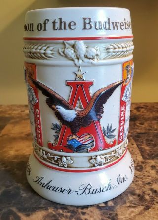 Budweiser Beer Stein 1st In A Series 1998 Evolution Of The Budweiser Label