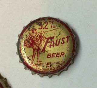 Beer Cap Crown Faust Can Bottle Flat Top Ale Cone Anheuser Busch St Louis 3.  2