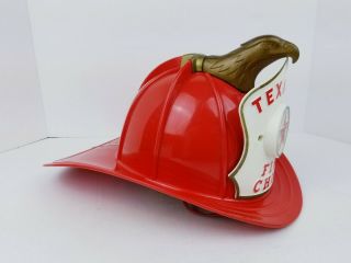 Vintage Texaco Fire Chief Hat Gas Service Station Helmet w/Speaker Chin Strap 2