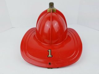 Vintage Texaco Fire Chief Hat Gas Service Station Helmet w/Speaker Chin Strap 3