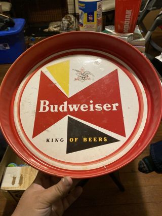 Vintage Bar 13 " Budweiser King Of Beers Metal Serving Tray