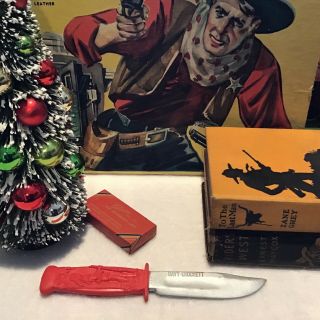 Vintage Red Davy Crockett Auburn Rubber Bowie Knife Near