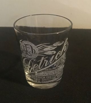 Detrick Distillery Dayton Ohio Pre - Pro Shot Glass Thin Walled