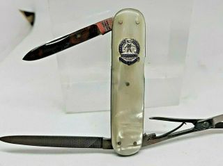 Vintage Schrade Pearl Handle Pocket Knife Chrysler Master Technician Conference