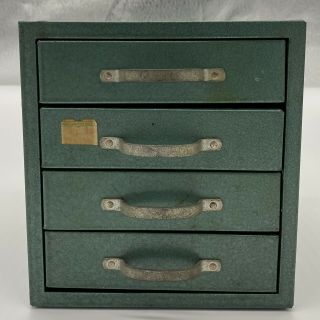 Vintage 4 Drawer Metal Storage Cabinet,  Wards Master Quality,  Green
