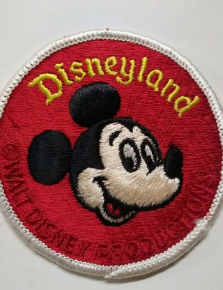 Vintage Walt Disney Disneyland Mickey Mouse Sew On Patch 3 "