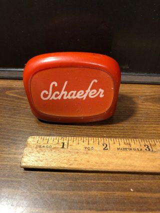 Vintage Red Schaefer Beer Tap Knob Handle Bar Advertising Collectible