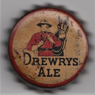 Drewerys Ale Winnipeg Manitoba – Cork Line Crown With Mountie – Canada