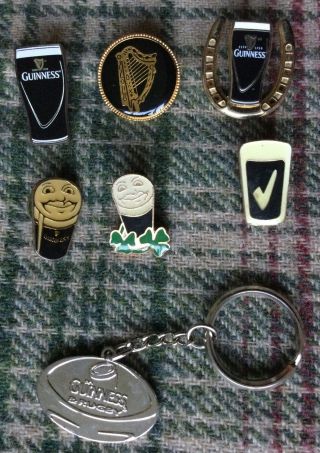 Guinness Lapel Badges And Keyring