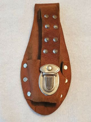 Vintage Leather Sheath For A Japan Made Multi Tool Folding Camping Knife