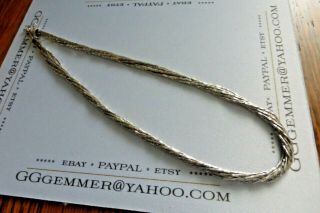 Vtg 925 Sterling Multi Strand Liquid Silver Heshi Silver Native Necklace F/s Us