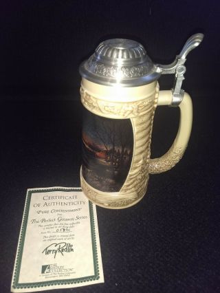 Ducks Unlimited Lidded Beer Stein Terry Redlin.  Pure Contentment.