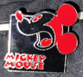 Disney Parks Trading Pin: Black And Red Mickey Mouse Head Square 2012 Pin