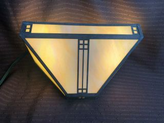 VINTAGE TIFFANY STYLE STAINED GLASS WALL SCONCE 1 2