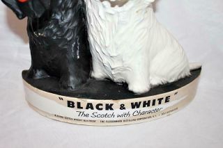 Vtg Black White Scotch Whisky Scotty Dog Fleischmann Display Piece Molded Resin 2