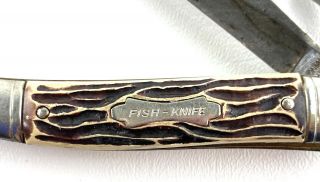 Vintage Colonial Folding Fish Knife Stainless Prov USA 2 Blade Pocket Knife 3