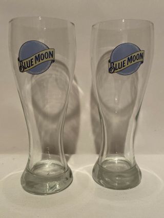 Blue Moon 16 Oz Pilsner Beer Glass - Set Of Two (2) Glasses -