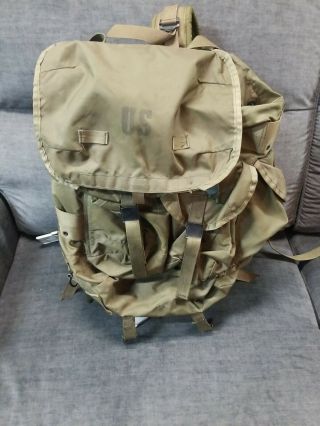 Vtg Us Military Army Combat Field Pack Med With Frame