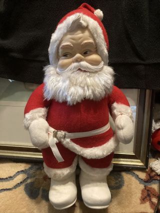 The Rushton Company Vintage Stuffed Santa With Rubber Face