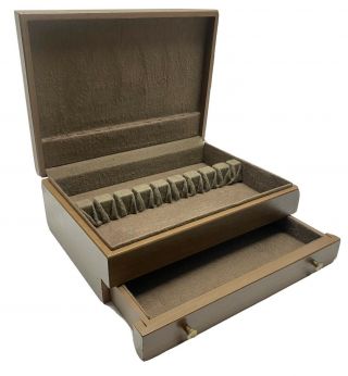 Vintage Flatware Silverware Anti - Tarnish Wood Wooden Storage Box Chest W/drawer