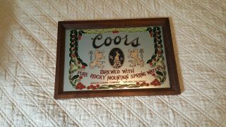 Vintage Coors Beer Bar Sign Reverse Painted Mirror Wall Hanging Brewing England