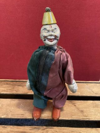 Schoenhut 1910’s Circus Clown,  Hand Painted,  Clothes