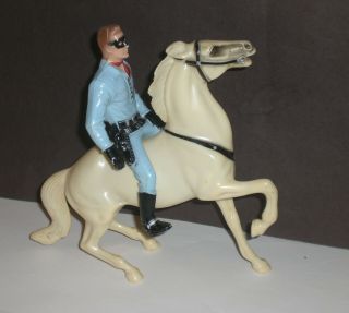 Vintage Hartland Western Lone Ranger Figure Semi Rearing Horse Silver 1950s Toy