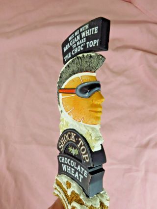 Shock Top Chocolate Wheat Figural Large Tap Handle Draft Beer 13.  25 " Tap Marker